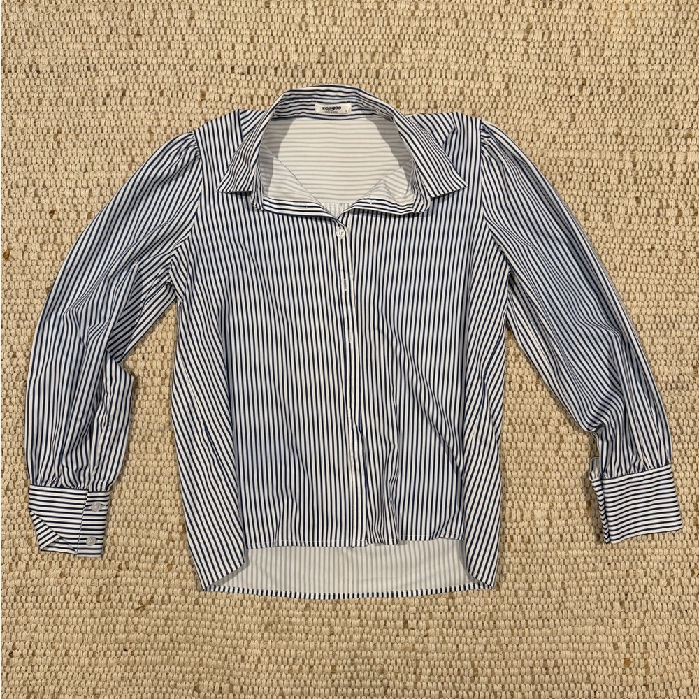 Zeagoo Navy and White Striped Shirt